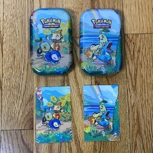 💫 Two Pokémon Card Tins ONLY TWO COLLECTIBLE CARDS